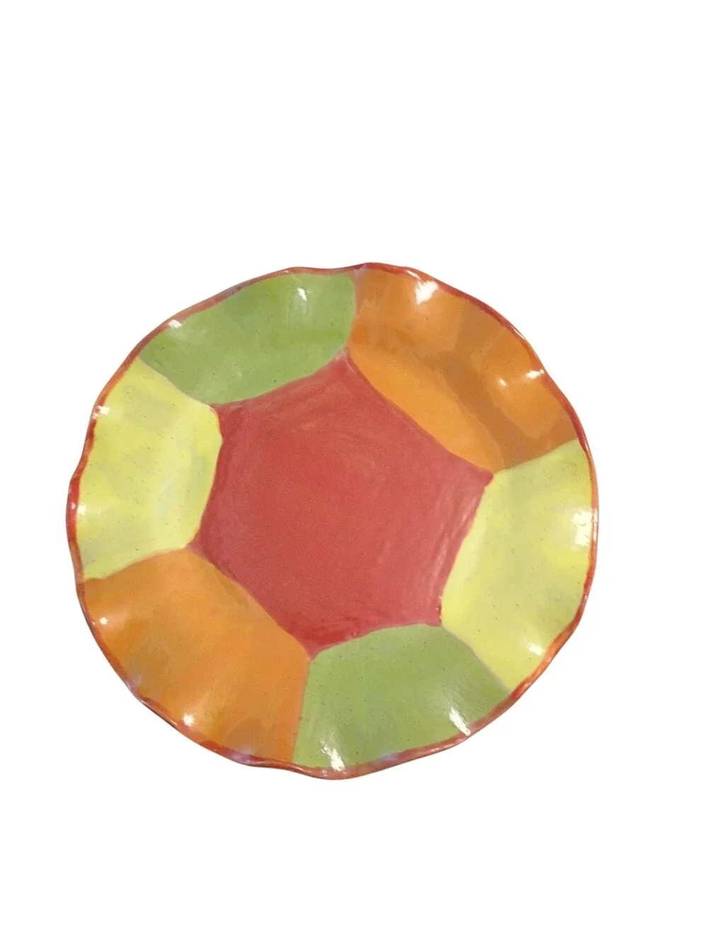Mud Pie Pottery Colorful Ceramic Plate 10